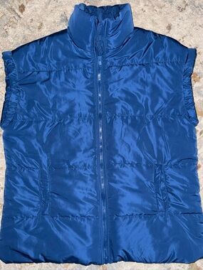 Blue Puffer Vest - Lightweight Quilted Jacket